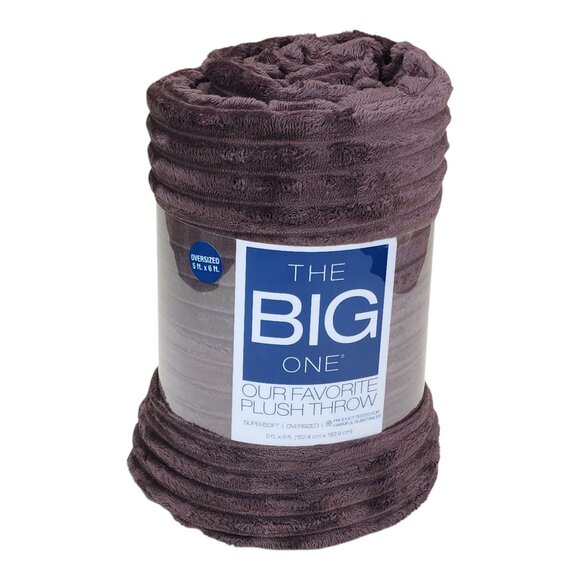 The Big One Oversized Plush Throw Blanket 5'x6' Super Soft Cozy Chocolate Brown - Picture 9 of 9
